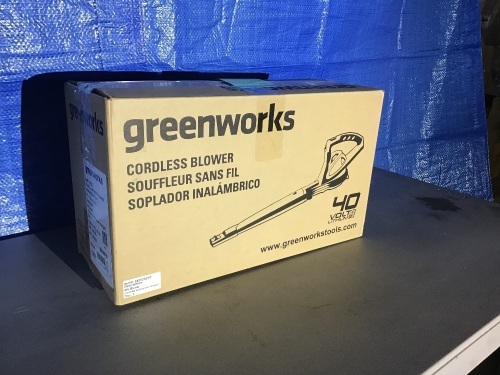 Greenworks cordless Blower, 40 Volt, New, Retail- $129.99 - Lot 7
