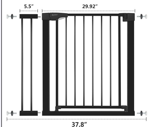 Ronbei Baby gate, Black, 35"-37" wide-30" High, New, Retail - $89.99 - Lot 30