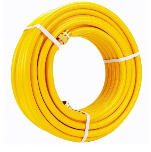Kinchoix 70FT Gasline flexible stainless steel tubing, Yellow, With 2 male fittings, New, Retail - $92.99 - Lot 32
