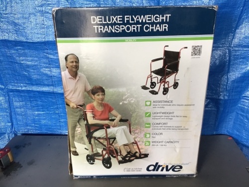 Drive Flyweight Transport Chair, Red, New, Retail - $229.99 - Lot 34