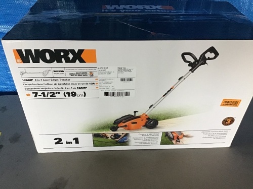 Worx 12AMP 2-in-1 Lawn Edger, 7-1/2"(19cm), New, Retail - $92.79 - Lot 43