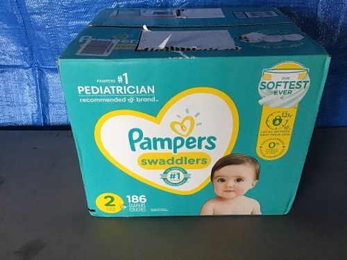 Pampers Swaddlers, Size 2, 186 Count, New, Retail - $50.77 - Lot 47