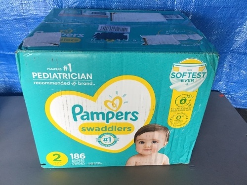 Pampers Swaddlers Size 2 186CT, New, Retail - $53 - Lot 91