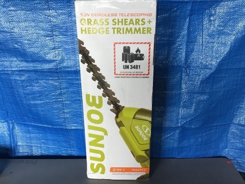 Sunjoe Grass Shears + Hedge Trimmer, 7.2 Volt, Like New, Retail - $44.90 - Lot 97