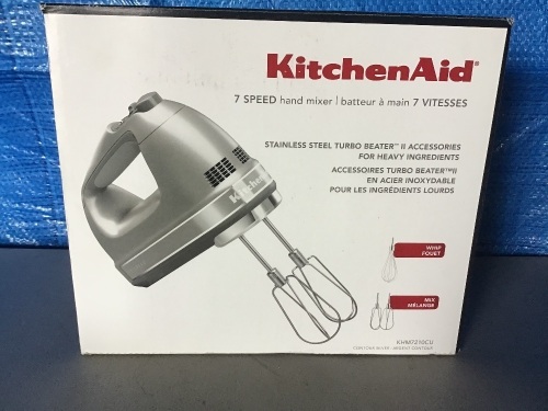 KitchenAid 7 Speed Hand Mixer, Like New, Retail - $75 - Lot 109