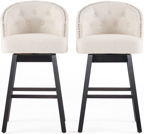 Christopher Knight Home 295977 Ogden Barstool, 2-Pcs Set, Beige  - Lot 190