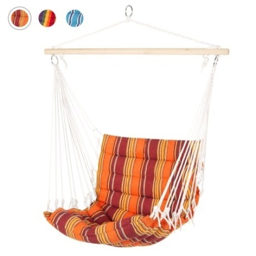 Padded Indoor/Outdoor Cotton Hammock Chair w/ 40in Spreader Bar  - Lot 650