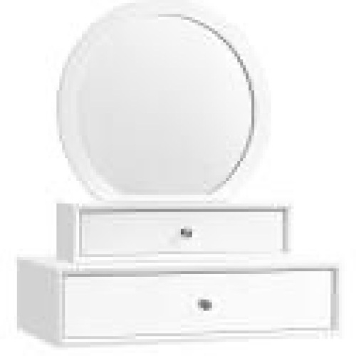 Makeup Dressing Wall Mounted Vanity Mirror with 2 Drawer  - Lot 792