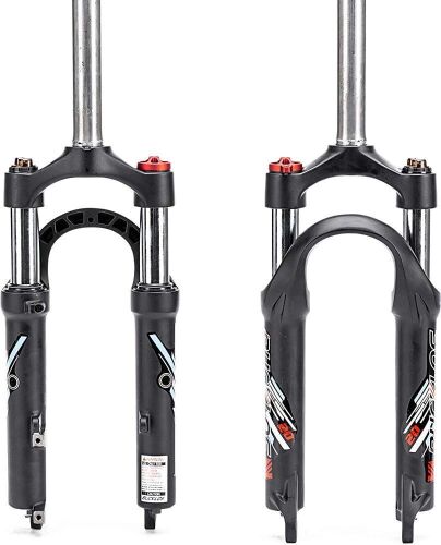 BUCKLOS 20 inch Coil Folding Bike Suspension Fork, Travel 50mm 28.6mm Threadless Straight Tube QR 9mm Crown Lockout Disc Brake Front Forks  - Lot 971