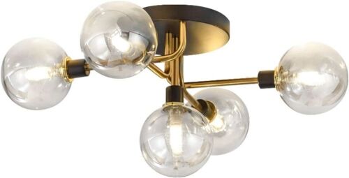 BOKT Contemporary 5 Globe Semi Flush Mount Ceiling Light Fixture  - Lot 976