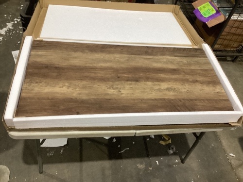 44in Modern Industrial Rectangular Wood Grain Coffee Table w/ Metal Frame  - Lot 1149