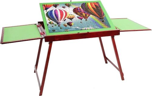 Fanwer Wooden Jigsaw Puzzle Table with Tilting Non-Slip Surface for 1500 Pieces  - Lot 489