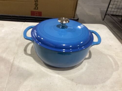 6qt Non-Stick Enamel Cast-Iron Dutch Oven Kitchen Cookware w/ Side Handles - Lot 796