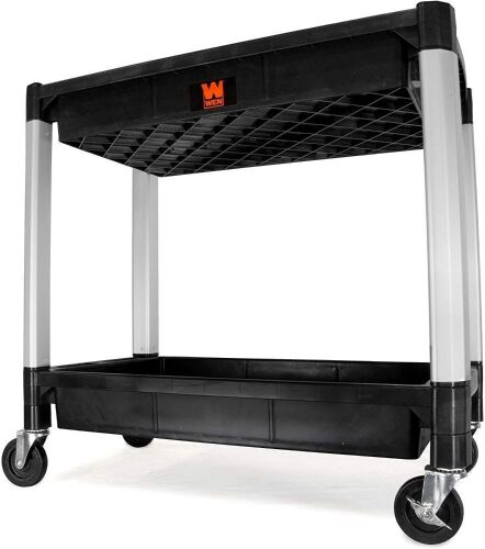 WEN 73162 Two-Tray 300-Pound Capacity Double Decker Service and Utility Cart  - Lot 352
