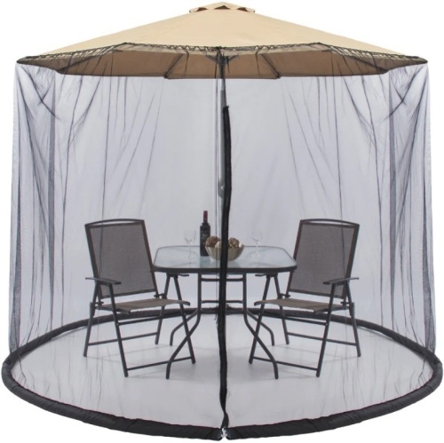 Adjustable Bug Net Accessory for Patio Umbrella w/ Zippered Door - 9ft  - Lot 749