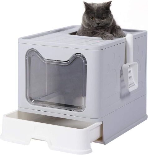 Dymoll Foldable Top Entry Litter Box with Lid - Lot 616