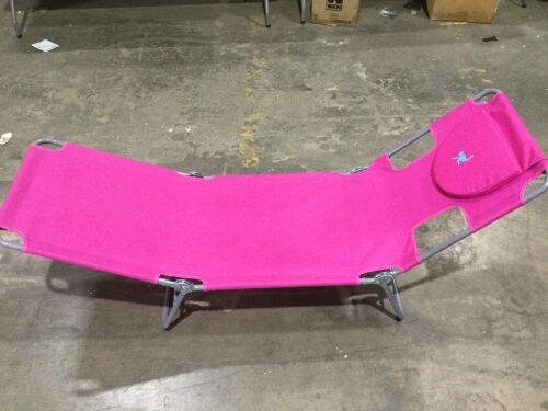 Pink Folding Lawn Chair with Face Hole  - Lot 1015
