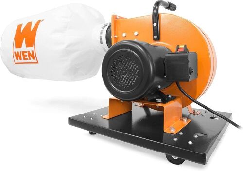 WEN DC3402 7.4-Amp Rolling Dust Collector with Induction Motor, 15-Gallon Bag and Optional Wall Mount  - Lot 639