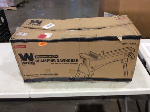 WEN WA600 600-Pound Capacity Portable Clamping Saw Horse Work Bench with Non-Marring Jaws  - Lot 263
