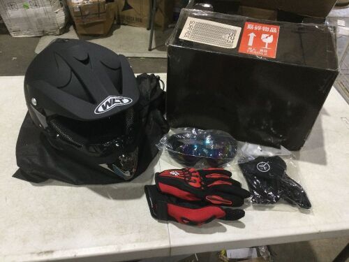 Full Face Motorcross Helmet, Goggles & Gloves - Lot 984