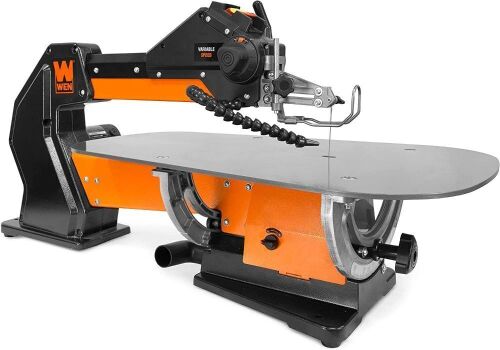 WEN LL2156 21-Inch 1.6-Amp Variable Speed Parallel Arm Scroll Saw with Extra-Large Dual-Bevel Steel Table  - Lot 42