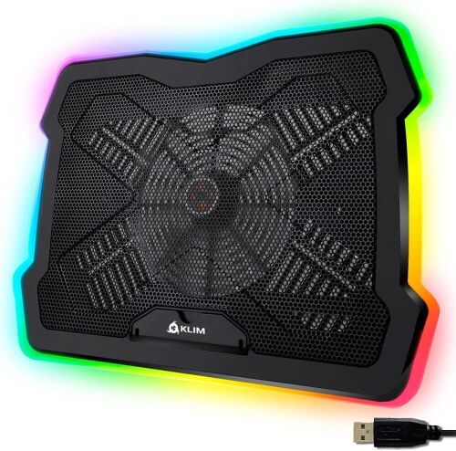 KLIM Ultimate RGB Laptop Cooling Pad Stand, Quiet, 10"-17" Notebooks - Lot 500