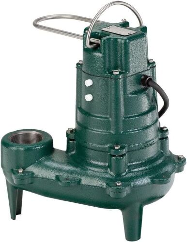 Zoeller Waste-Mate 267 Sewage Pump, 1/2 HP – Heavy-Duty Submersible Sewage, Effluent or Dewatering Pump - Damaged Cord - Lot 44