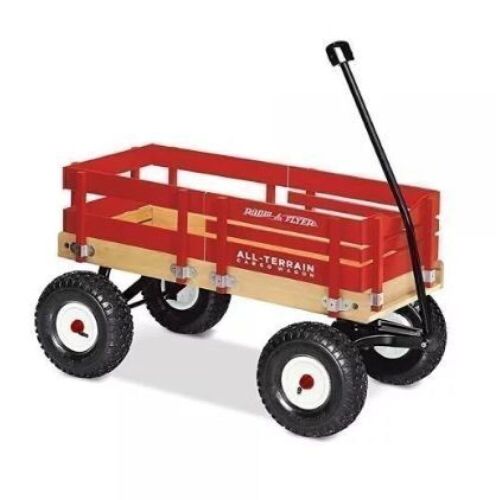 Radio Flyer, All-Terrain Wood Cargo Wagon, Air Tires, Red - Lot 192