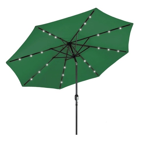 Solar LED Lighted Patio Umbrella w/ Tilt Adjustment, UV-Resistance - 10ft,APPEARS NEW - Lot 28
