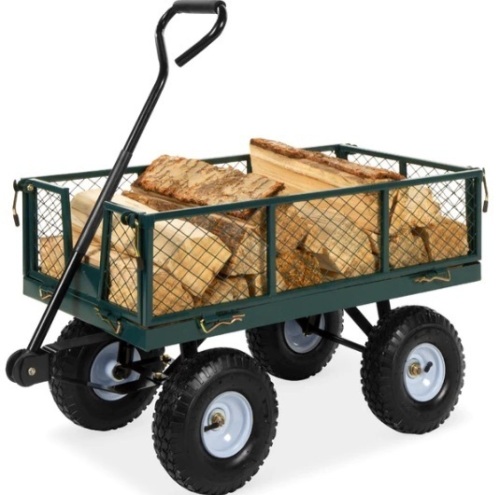 Steel Garden Utility Cart Wagon w/ 400lb Capacity, Removable Sides, Handle,APPEARS NEW - Lot 29