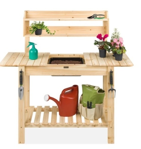 od Garden Potting Bench w/ Sliding Tabletop, Food Grade Dry Sink,APPEARS NEW - Lot 48