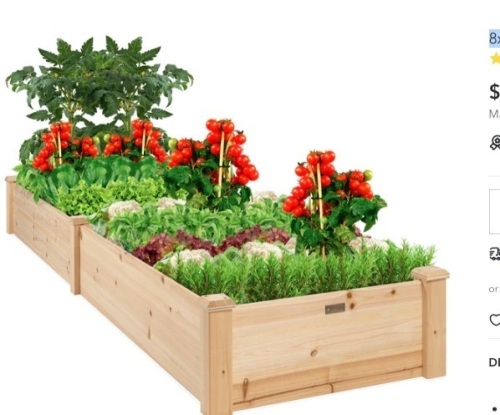 8x2ft Wooden Raised Garden Bed Planter for Garden, Lawn, Yard,APPEARS NEW - Lot 70