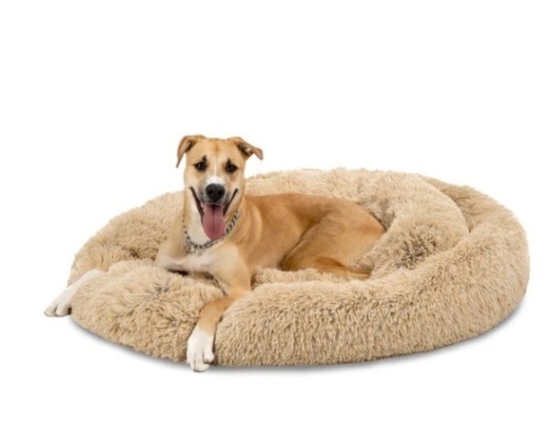 Self-Warming Shag Fur Calming Pet Bed w/ Water-Resistant Lining - Brown,NEW - Lot 148