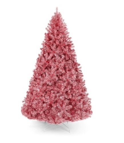 Pink Artificial Tinsel Christmas Tree w/ Foldable Stand,APPEARS NEW - Lot 116