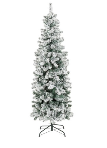 Snow Flocked Artificial Pencil Christmas Tree w/ Stand,APPEARS NEW - Lot 140