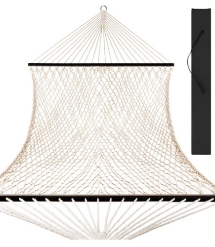 Cotton Rope 2-Person Double Hammock w/ Spreader Bars, Carrying Case,APPEARS NEW - Lot 130