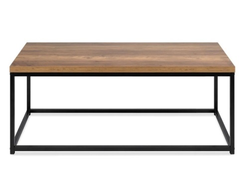 44in Modern Industrial Rectangular Wood Grain Coffee Table w/ Metal Frame ****MISSING SCREWS*****,E-COMMERCE RETURN - Lot 131