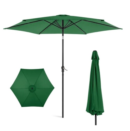 Outdoor Steel Market Patio Umbrella Decoration w/ Tilt, Crank Lift - 10ft, APPEARS NEW - Lot 161
