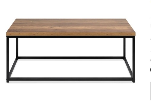 44in Modern Industrial Rectangular Wood Grain Coffee Table w/ Metal Frame,APPEARS NEW - Lot 119