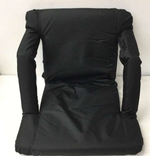 NOVA MICRODERMABRASION PORTABLE STADIUM SEAT FOR BENCH BLEACHERS W/PADDED CUSHION SHOULDER STRAPS 6 RECLINING POSITIONS WATER RESISTENT,APPEARS NEW - Lot 78