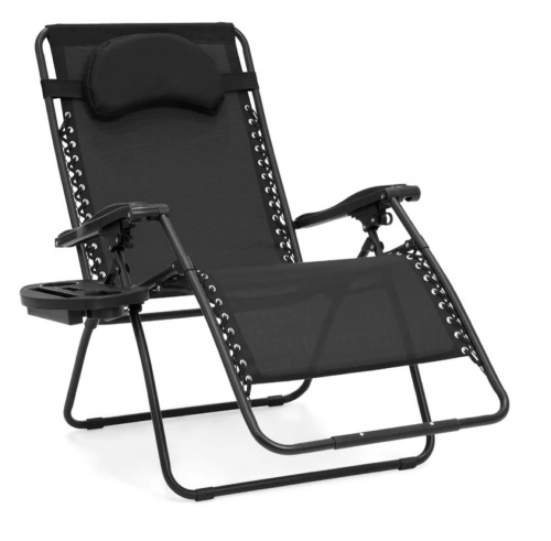Oversized Reclining Zero Gravity Chair Lounger w/ Cup Holder, Pillow,NEW - Lot 128