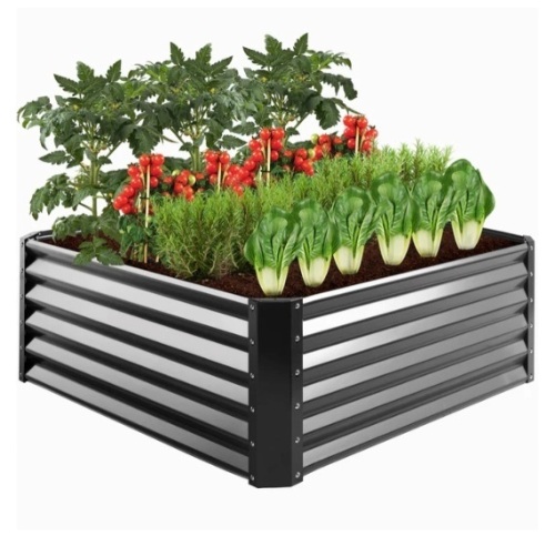 Outdoor Metal Raised Garden Bed for Vegetables, Flowers, Herbs - 4x4x1.5ft, Appears New