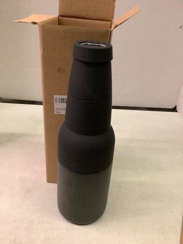 Black Beer Insulator with Beer Opener, Appears New