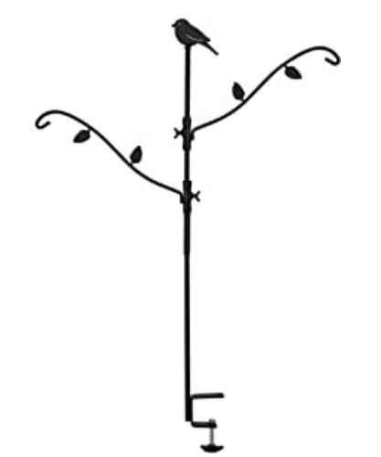 Deck Bird Feeder Pole, 42 Inches, Multiple Hooks, Appears New/Box Damaged
