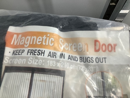 Magnetic Screen Door, 72"x83", Appears New