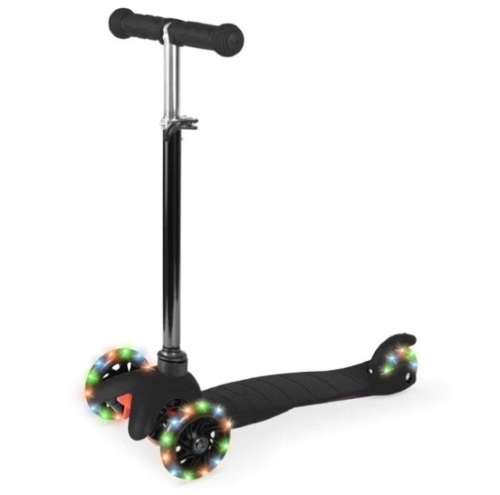 Kids Mini Kick Scooter Toy w/ Colorful Light-Up Wheels, Adjustable T-Bar, Appears New
