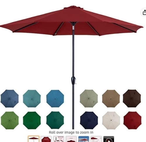 10' Outdoor Market Patio Table Umbrella, Appears New