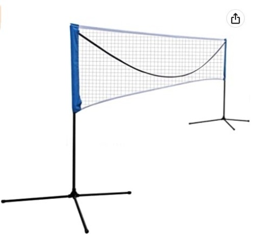 Portable Large Volleyball Badminton Tennis Net with Carrying Bag Stand/Frame, Appears New