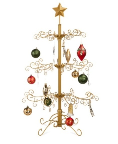 Wrought Iron Christmas Tree Ornament Display w/ Easy Assembly, Stand - 3ft, Appears New