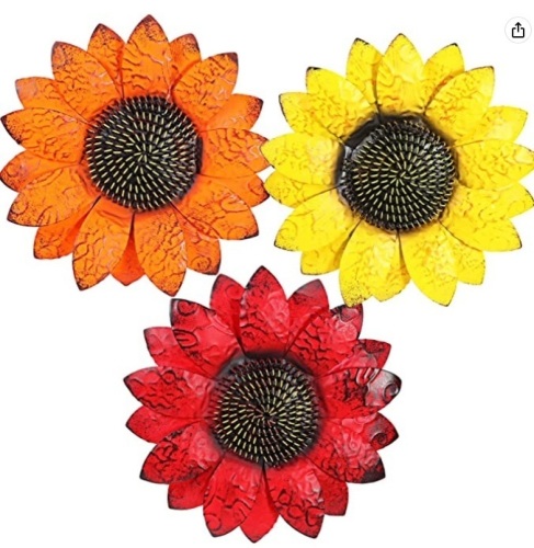 Box of 3 Flower Wall Art, 3 Colors, Appears New